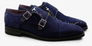 Lance 1 Suede Blue Color Drops Modica Black Monks - Slip-on Shoe #2510635