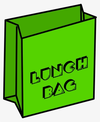 Green Bag With Lunch Bag Written On It - Lunch Bag Cartoon #2512465