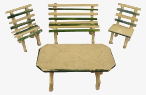German Garden Set Park Bench Table Chairs In Small - Chair #2516482