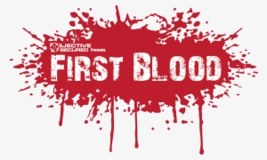 Objective Secured Presents First Blood - Black Color Splat Vector #2518000