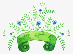 Beautiful Hand-painted Hd Green Leaf Png - Titulo Con Plantas #2519063