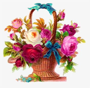 Printable Rose Flower Basket Scrapbooking Clip Art - Mothers Day Flowers Basket #2520419
