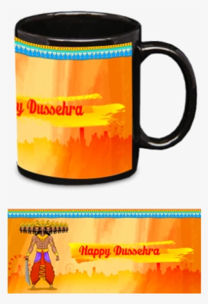 Ravan Wishing Happy Dussehra Black Patch Mug - Mug #2520937