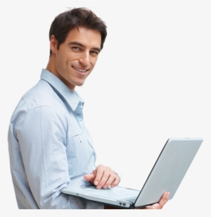 Welcome To Direct English - Man With Pc Png #2520939