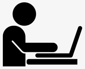 Man Working On A Laptop From Side View Comments - Person With Computer Icon Png #2521378
