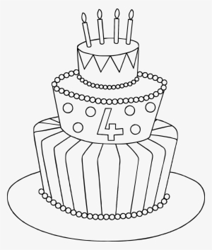 Simple Clipart Birthday Cake - Easy Simple Birthday Cake Drawing #2522203