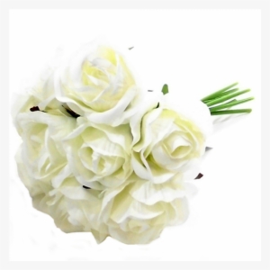 Bundle Of 9 Ivory Silk Roses - Rose #2522896