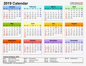 2019 Calendar Png Transparent - 2019 Calendar With Holidays Usa #2522900