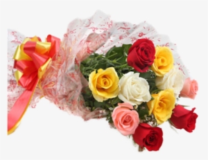 10 Mix Coloured Long Roses Bunch - Gift #2523066