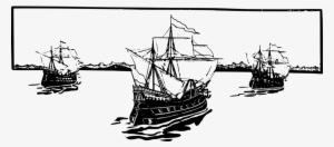 Ship Clipart Brigantine Caravel Ship - Old Ships Clipart Black And White Free #2525502