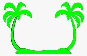 Palm Tree Clipart Double - Beach Silhouette Clip Art #2526298