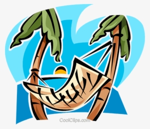 Hammock Between Two Trees Royalty Free Vector Clip - Hammock Between Palm Trees #2526327