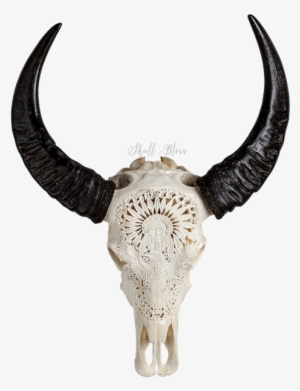 Carved Buffalo Skull - Carabao Horn Png #2528730