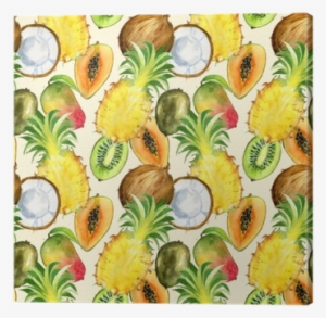 Seamless Pattern With Tropical Exotic Fruits - Tropical Fruit Print Fabric #2531801
