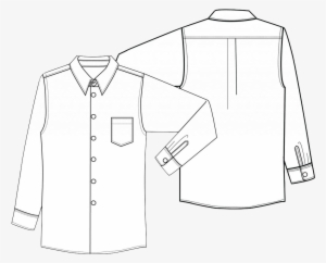 Drawn Shirt Mens Shirt - Tailored Shirt Technical Drawing #2535450