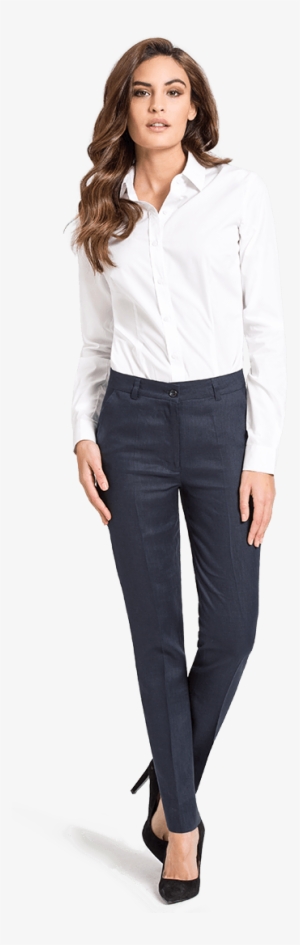 White Cotton Ls Shirt - Women Dress Shirt And Pants Png #2536896