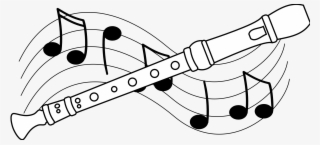 Flute Drawing Black And White - Recorder Instrument Clip Art #2536960