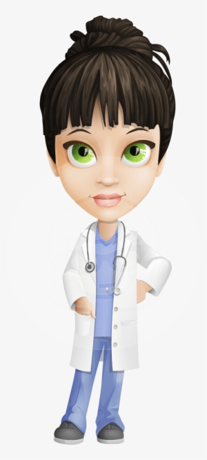 Clipart Black And White Library Delicate Character - Female Doctor Png Cartoon #2537206