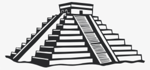 Temple Clipart Mayan - Mayan Temple Black And White #2538142