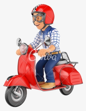 D Teenager Riding A Photos By - Scooter #2538929