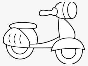 Scooter Clipart Colouring Page - Clip Art Scooters Black And White #2539024