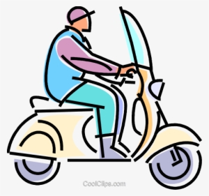 Man Driving A Scooter - Lambreta Vetor Png #2539069