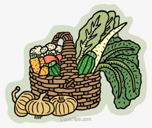 Vegetable Basket Royalty Free Vector Clip Art Illustration - Food #2539269
