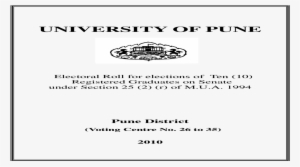 University Of Of Pune Electoral Roll For Elections - Ink #2539339