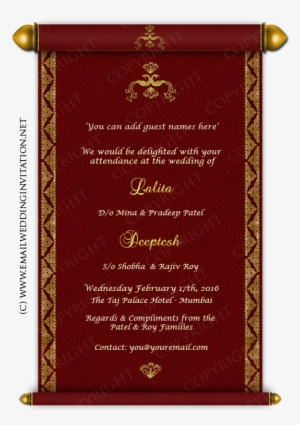 Single Page Email Wedding Card Template 9 Royal - Hindu Marriage Wedding Card #2540148