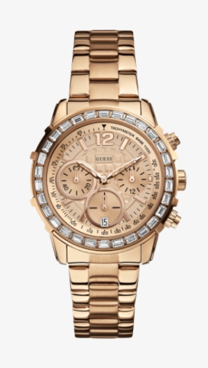 Guess Ladies Watch W0016l5 Rose Gold Chronograph #2540828
