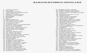 Rc Novel List Document Png Mani Pondravale - Document #2542759