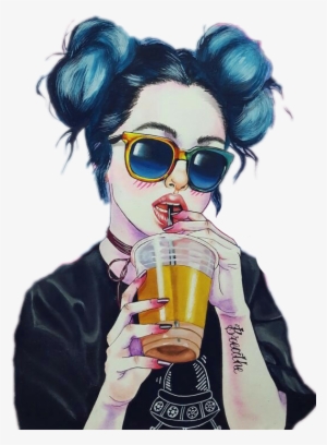 Tumblrgirl Tumblr Hipster Drink Cool Girl Post Tumblr - Girly Art #2543158