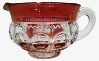 Tiffin King's Crown Ruby Flashed Top Bottom Low Creamer - Ceramic #2543606