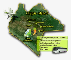 El Chiflon Waterfalls Map - El Chiflon Waterfall Mexico #2544107