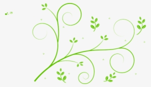 Floral Design Leaves Swirls Beautiful Art - Green Vine Clip Art #2544981