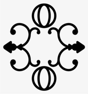 Floral Design With Two Spheres And Swirls Vector - Design #2545057