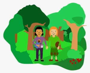Girls In Forest - Ecosystem Clipart Transparent #2547025