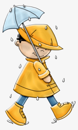 Kstew Rainraingoaway Boy Umbrella - Boy In Rain Png #2547715
