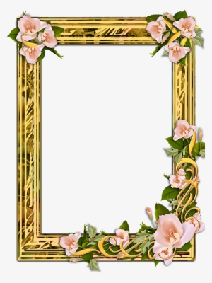 Flower Frame Png, Gold Frames, Backgrounds Free, Png - Frames With Transparent Backgrounds #2548074