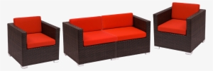 4-piece Synthetic Wicker Sofa Set With Cushions - Bfm Aruba Cushion Set - Ph5102-cu #2552391