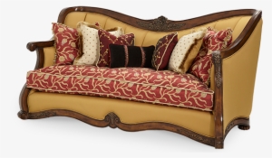 Oppulente Wood Trim Channel Back Sofa Opt1 - Wooden Sofa Set Png #2552797