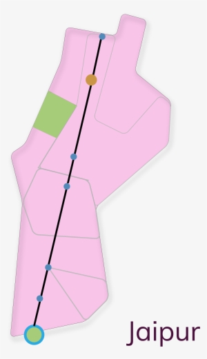 Jaipur Shown As A Tourist Spot Using A Trolley As Outline - Map #2554694