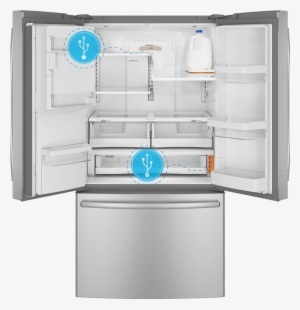 Transparent Refrigerator Smart - Ge 25.7 Cu. Ft. Bottom Mount Refrigerator - Gfe26gshss #2555169