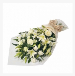 White Flower Bunch - Funeral Flowers In Cello #2555237