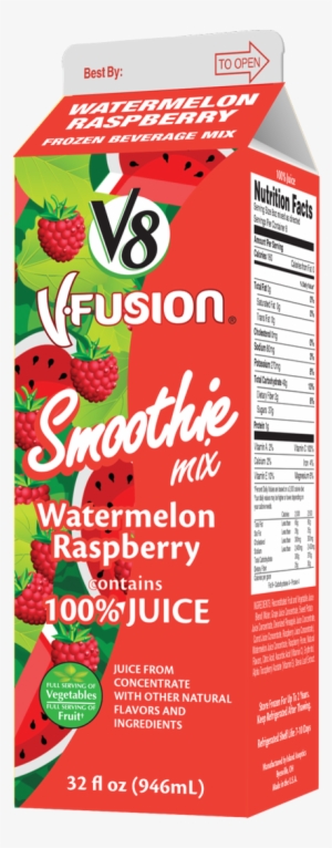 21191 V8 Fusion Watermelon Rasp 32oz Carton - V8 V-fusion Strawberry Banana 100% Vegetable #2557192