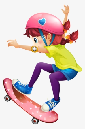 Girl On Skateboard Girls Clips, School Clipart, Flashcard, - Clip Art Skateboard Girl #2559680