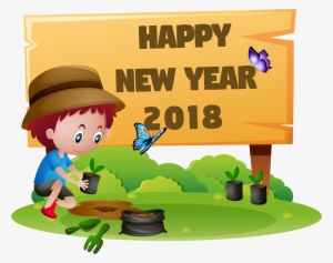 Graphic Freeuse Download 2018 New Year Clipart - Happy New Year 2018 Cartoon Png #2559978