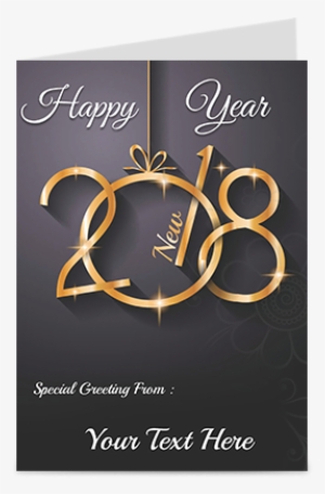 Golden 2018 Typography New Year Greeting Card - Weihnachten 2017 Und Neues Jahr-gruß-karte Karte #2560170