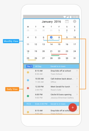 Calander App Annotated 4 - Mobile App #2560912