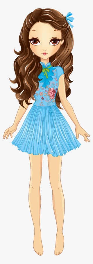 Beautiful Fashion Girl With White Banner - Pretty Girl Clipart Transparent #2561367